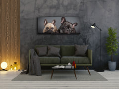 Glasdruck-Wandkunst – Bild auf Glas 125 x 50 cm (≈ 50” x 20”) ; Hunde 1