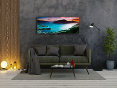 Graphic Art Print on Glass – Available in 5 different sizes – Nature Series 01B: Lake at dusk in Australia