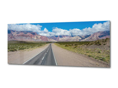 Modern Glass Picture – Available in 5 different sizes – Nature Series 01C: Mountain highway in Chile