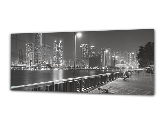 Glass Print Wall Art – Image on Glass 125 x 50 cm (? 50” x 20”) ; City by night 5