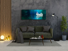 Glass Wall Art - Available in 5 different sizes – Flowers and leaves Series 03: Leaf on mirror surface