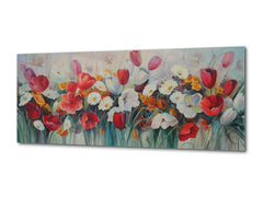 Glass Wall Art – Available in 5 different sizes – Flowers and leaves Series 03: Tulips