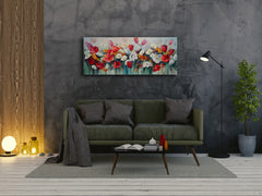 Glass Wall Art – Available in 5 different sizes – Flowers and leaves Series 03: Tulips