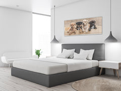 Wall Art Glass Print Picture – Available in 5 different sizes – Animals Series 02: Terrier puppies