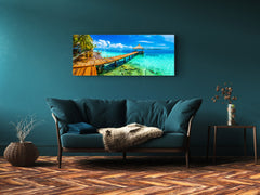 Glass Print Wall Art – Available in 5 different sizes – Nature Series 01A: Panoramic landscape of Maldives