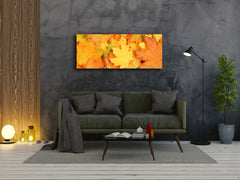 Wall Art Glass Print Picture 125 x 50 cm (? 50” x 20”) ; Leaves 4