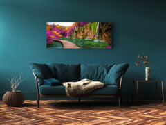 Impresión artística gráfica sobre vidrio – Disponible en 5 tamaños diferentes – Serie Naturaleza 01B: Lagos de Plitvice en Croacia