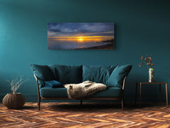 Cuadro de vidrio para pared – Disponible en 5 tamaños diferentes – Serie Naturaleza 01D: Atardecer sobre la superficie del mar