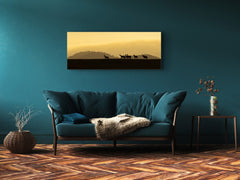 Glasbild Gehärtetes Wandbild – Erhältlich in 5 verschiedenen Größen – Natur Serie 01D: Rothirschherde