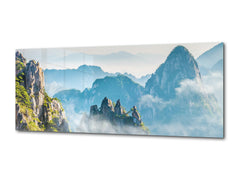 Modern Glass Picture – Available in 5 different sizes – Nature Series 01C: Yellow Mountains