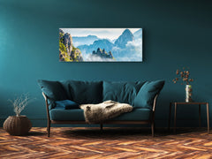 Modern Glass Picture – Available in 5 different sizes – Nature Series 01C: Yellow Mountains