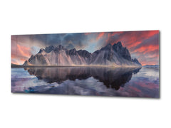 Modern Glass Picture – Available in 5 different sizes – Nature Series 01C: Vestrahorn mountain