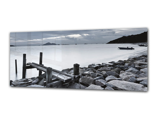 Glass Print Wall Art – Image on Glass 125 x 50 cm (? 50” x 20”) ; Lake 1