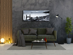 Arte mural con impresión en vidrio: imagen sobre vidrio, 125 x 50 cm (≈ 50” x 20”); Lago 1