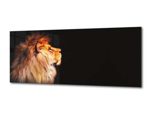 Cuadro de vidrio con impresión artística para pared – Disponible en 5 tamaños diferentes – Serie Animales 02: León africano