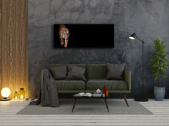 Wall Art Glass Print Picture – Available in 5 different sizes – Animals Series 02: Tiger walking