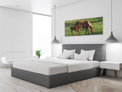 Glass Print Wall Art – Image on Glass 125 x 50 cm (? 50” x 20”) ; Horses 4
