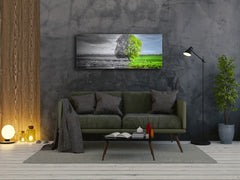 Arte mural con impresión en vidrio: imagen sobre vidrio de 125 x 50 cm (≈ 50” x 20”); Árbol 2