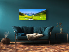 Glass Print Wall Art – Available in 5 different sizes – Nature Series 01A: Mountain green valley river