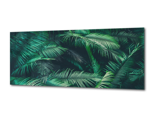 Glass Wall Art – Available in 5 different sizes – Flowers and leaves Series 03: Palm leaves