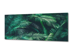 Arte mural de vidrio – Disponible en 5 tamaños diferentes – Serie Flores y hojas 03: Hojas de palma