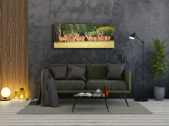 Wall Art Glass Print Picture – Available in 5 different sizes – Animals Series 02: Peaceful animal herd in nature