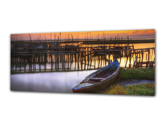 Glass Print Wall Art – Image on Glass 125 x 50 cm (? 50” x 20”) ; Lake 10