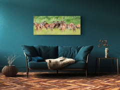 Wall Art Glass Print Picture – Available in 5 different sizes – Animals Series 02: Group of animals on meadow