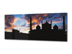 Glass Picture Wall Art – Available in 5 different sizes – Nature Series 01D: Mosques silhouette
