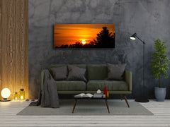 Glass Picture Wall Art - Available in 5 different sizes – Nature Series 01D: Fiery sunset