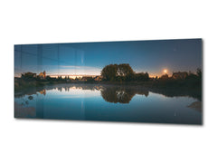 Glass Picture Toughened Wall Art – Available in 5 different sizes – Nature Series 01D: Rising moon in night starry sky