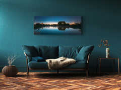 Glass Picture Toughened Wall Art – Available in 5 different sizes – Nature Series 01D: Rising moon in night starry sky