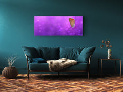 Wall Art Glass Print Picture – Available in 5 different sizes – Animals Series 02: Butterfly the violet background