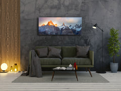 Modern Glass Picture – Available in 5 different sizes – Nature Series 01C: Perpetual winter in the Alps