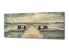 Impresión de vidrio para arte de pared, 125 x 50 cm (≈ 50” x 20”); Muelle 10