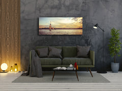 Arte mural con impresión en vidrio: imagen sobre vidrio de 125 x 50 cm (≈ 50” x 20”); Mar 1