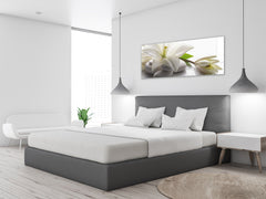 Arte mural con impresión en vidrio: imagen sobre vidrio de 125 x 50 cm (≈ 50” x 20”); Flor 11