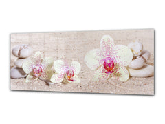 Wall Art Glass Print Picture 125 x 50 cm (? 50” x 20”) ; Flowers 17