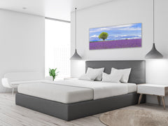 Graphic Art Print on Glass – Available in 5 different sizes – Nature Series 01B: Lavender field