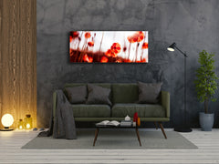 Glass Print Wall Art – Image on Glass 125 x 50 cm (? 50” x 20”) ; Poppies 8