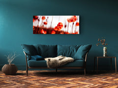 Glass Print Wall Art – Image on Glass 125 x 50 cm (? 50” x 20”) ; Poppies 8