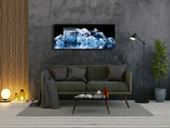 Glass Print Wall Art – Image on Glass 125 x 50 cm (? 50” x 20”) ; Ice cubes