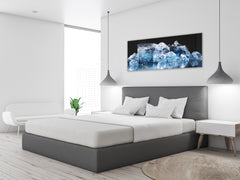 Glass Print Wall Art – Image on Glass 125 x 50 cm (? 50” x 20”) ; Ice cubes