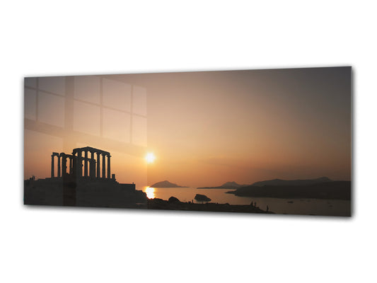 Arte mural con impresión en vidrio: imagen sobre vidrio de 125 x 50 cm (≈ 50” x 20”); Atardecer 15