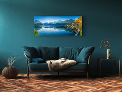 Graphic Art Print on Glass – Available in 5 different sizes – Nature Series 01B: Alps in beautiful morning light