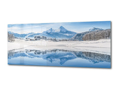 Modern Glass Picture – Available in 5 different sizes – Nature Series 01C: White winter wonderland