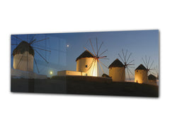Glass Print Wall Art – Image on Glass 125 x 50 cm (? 50” x 20”) ; Windmills