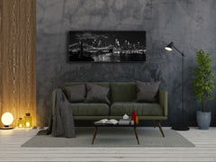 Arte mural con impresión en vidrio: imagen sobre vidrio de 125 x 50 cm (≈ 50” x 20”); Ciudad de noche 33