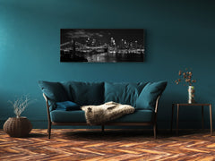 Arte mural con impresión en vidrio: imagen sobre vidrio de 125 x 50 cm (≈ 50” x 20”); Ciudad de noche 33