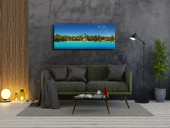 Modern Glass Picture – Available in 5 different sizes – Nature Series 01C: Tropical island beach